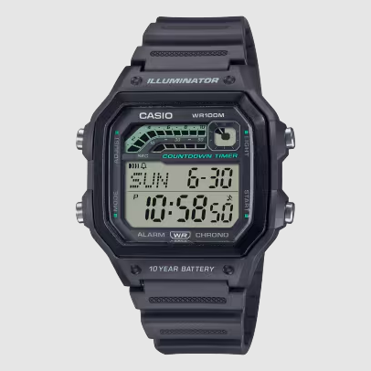 Casio ws-1600h-8a "Illuminator" Digital Blue Resin Men's Watch